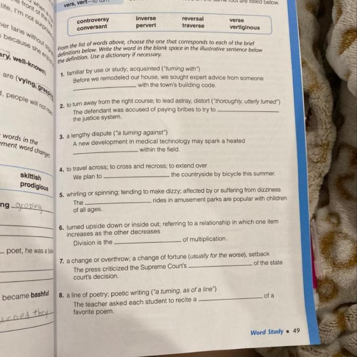 Unit 5 vocabulary workshop level c answers