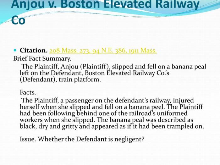 Anjou v. boston elevated railway co