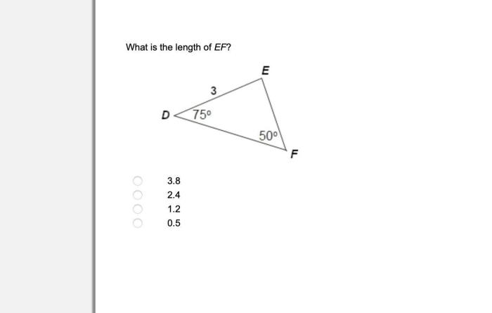 Rhombus efgh is shown. what is the length of ef