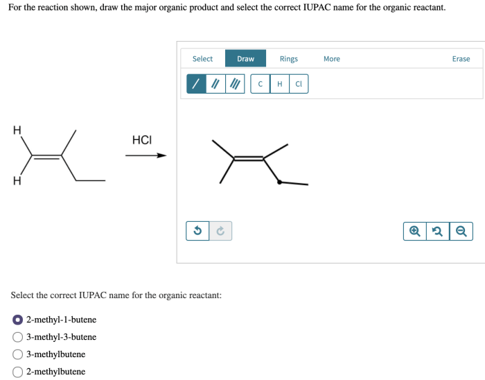 Draw the major product of the reaction shown.